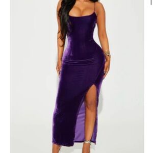 Elegant Purple Velvet Dress